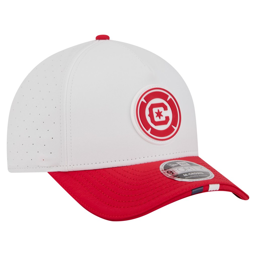 Chicago Fire New Era 2026 MLS Kick Off 9FORTY M-Crown A-Frame Adjustable Hat - White