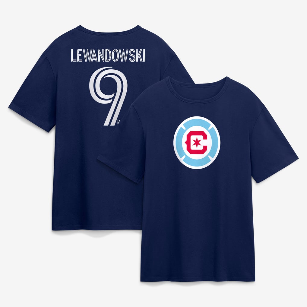 Robert Lewandowski Chicago Fire Authentic Stack Name & Number T-Shirt - Navy