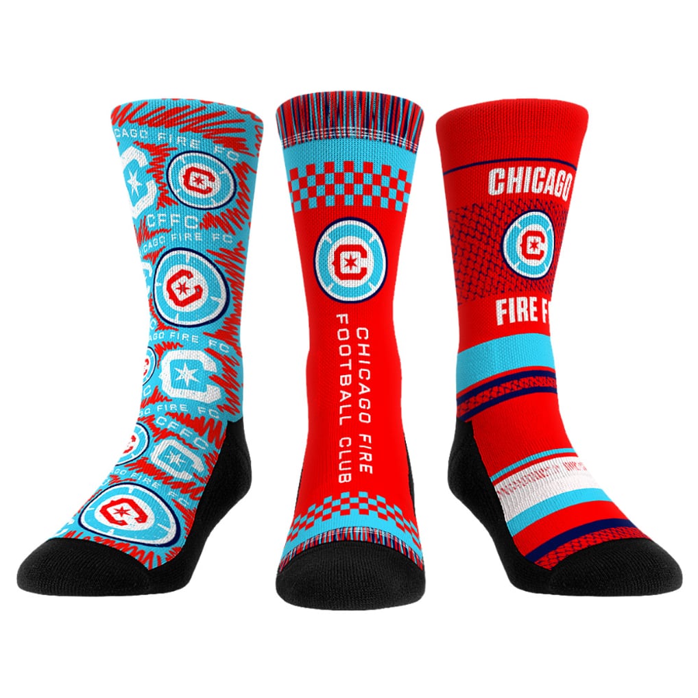 Chicago Fire Rock Em Socks Youth Three-Pack Crew Socks Set