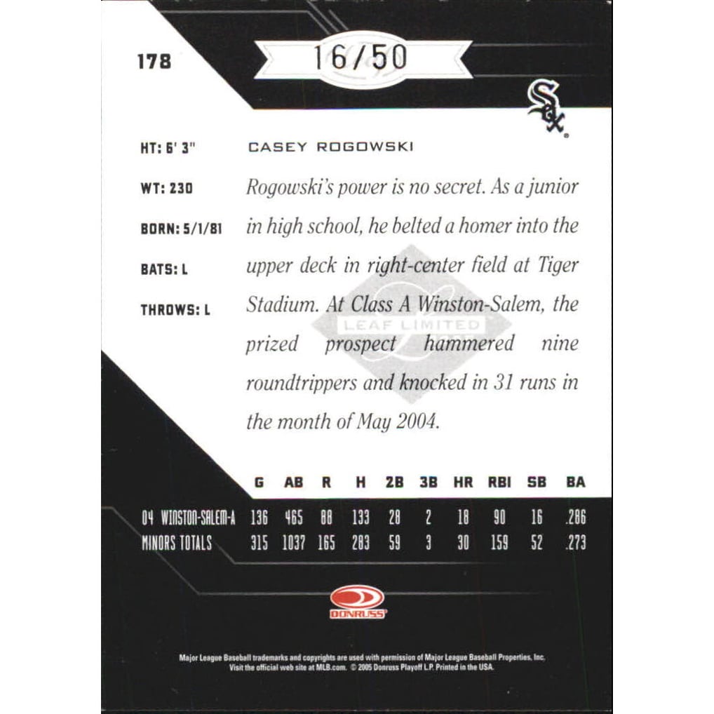 2005 Leaf Limited Silver Spotlight #178 Casey Rogowski PH