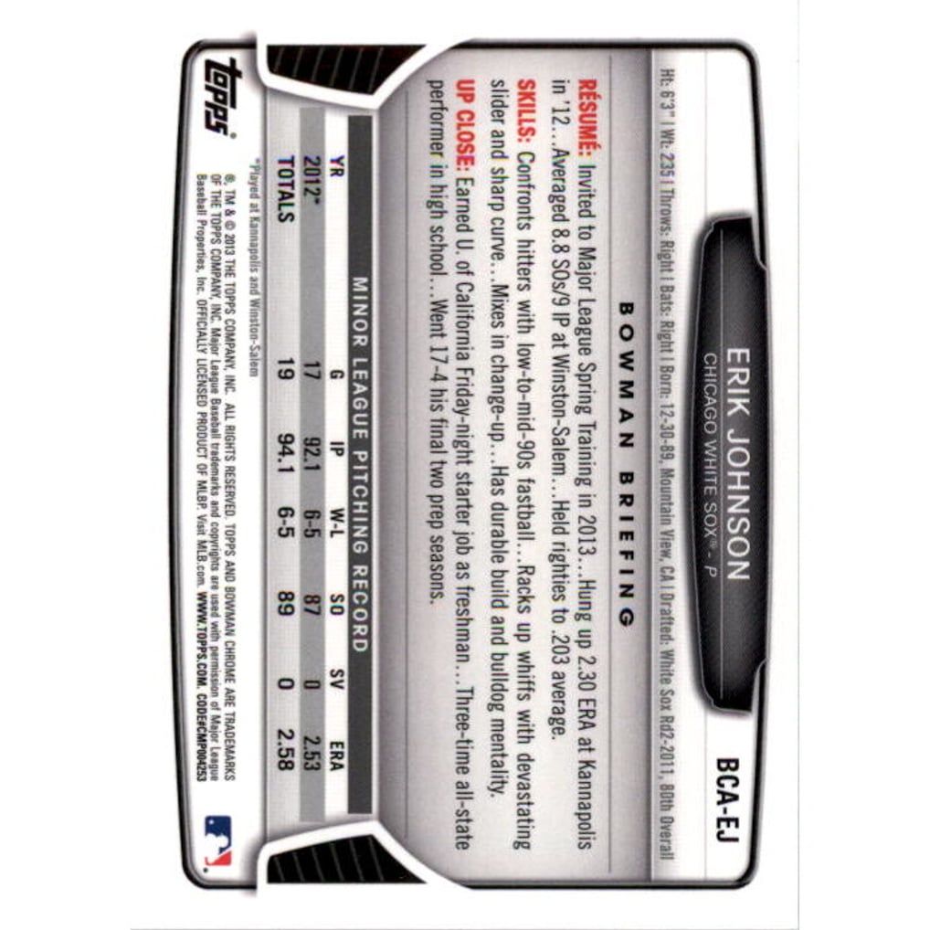 2013 Bowman Chrome Draft Draft Pick Autographs #EJ Eric Jagielo