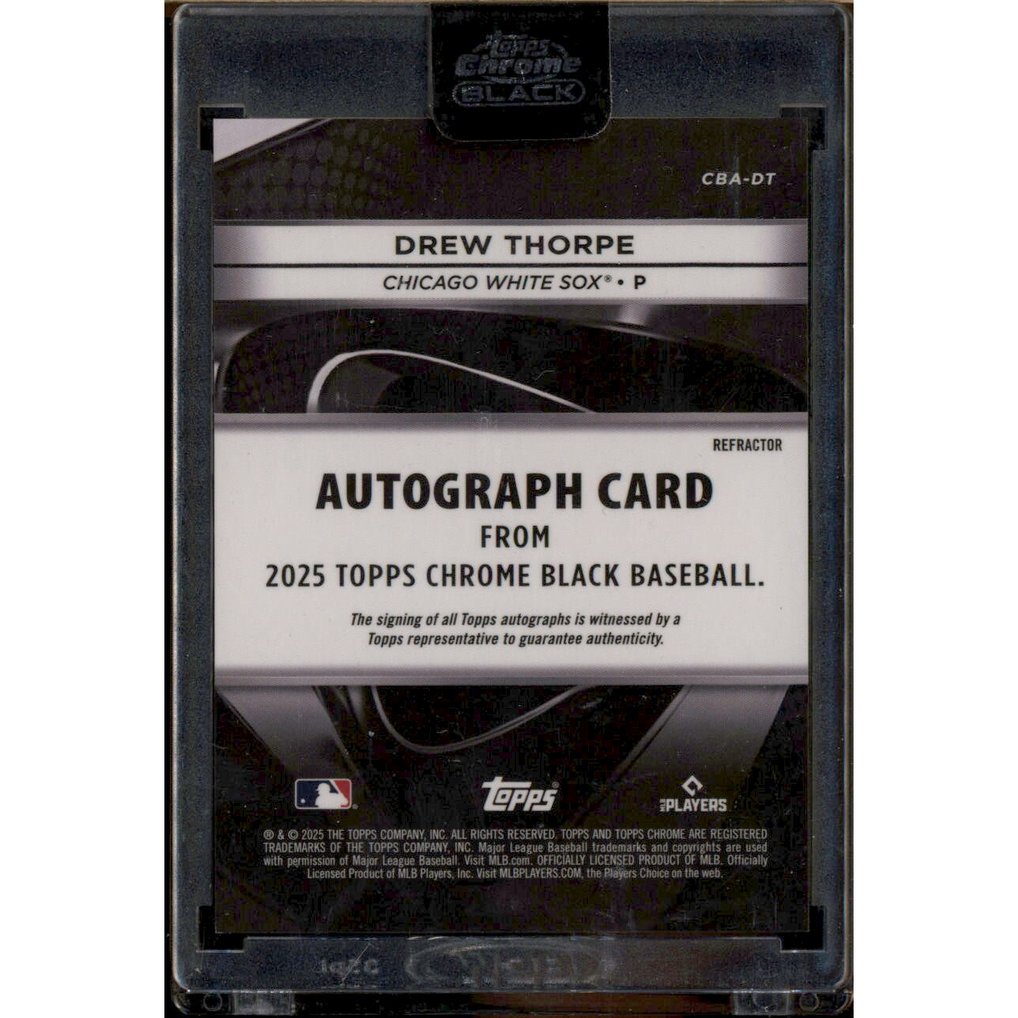2025 Topps Chrome Black Autographs Refractors #CBADT Drew Thorpe