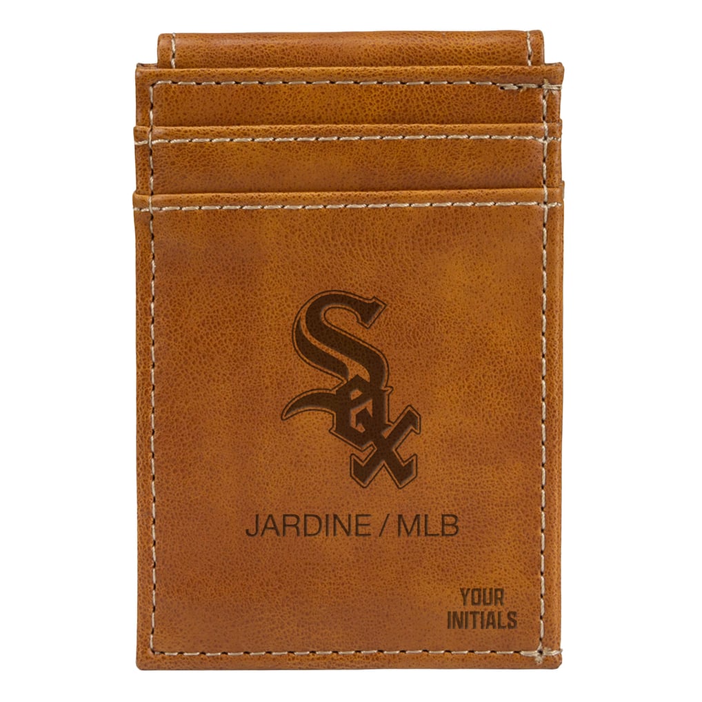 Chicago White Sox Personalized Front Pocket Wallet - Brown