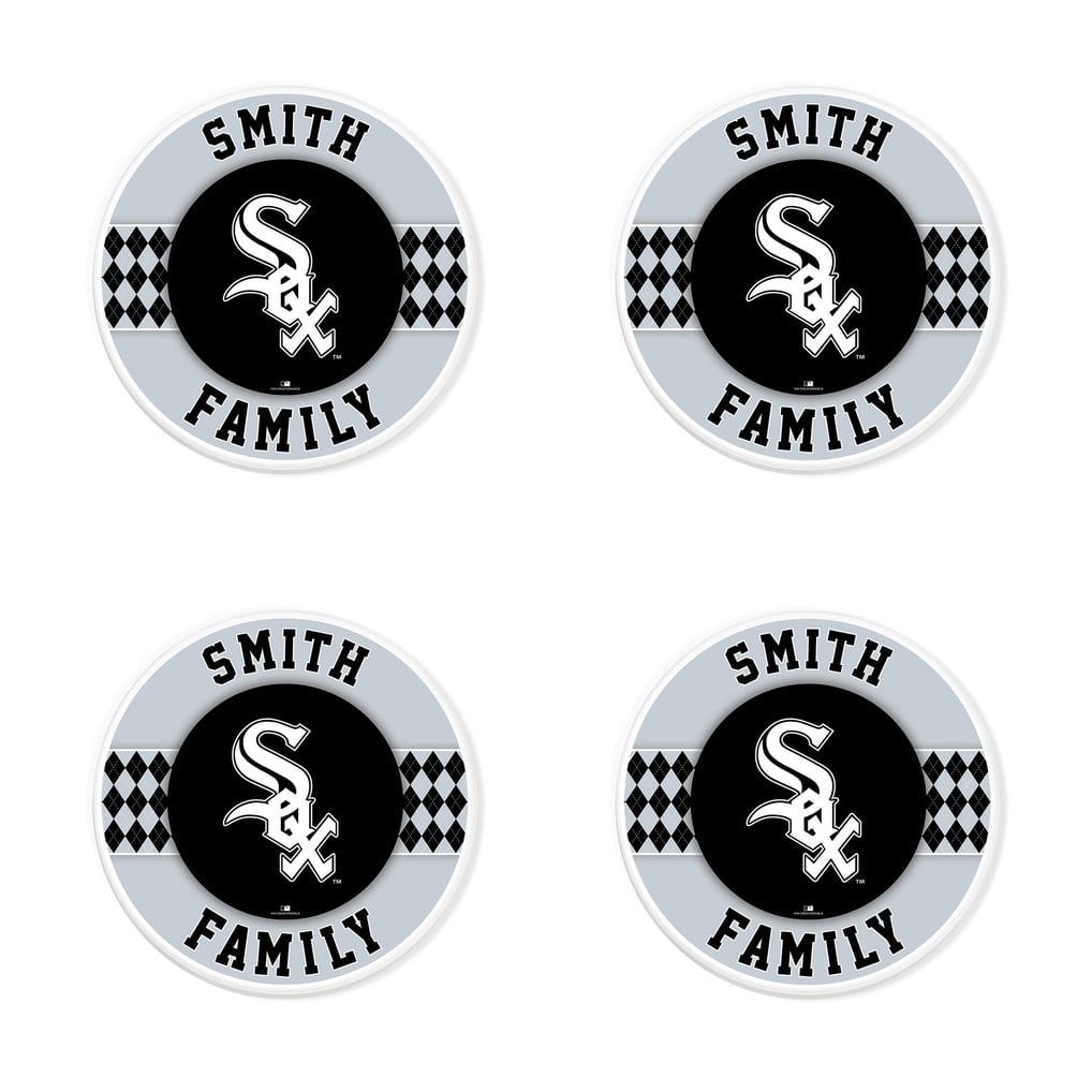Chicago White Sox 4" Personalized Circular Coasters 4-Pack Set