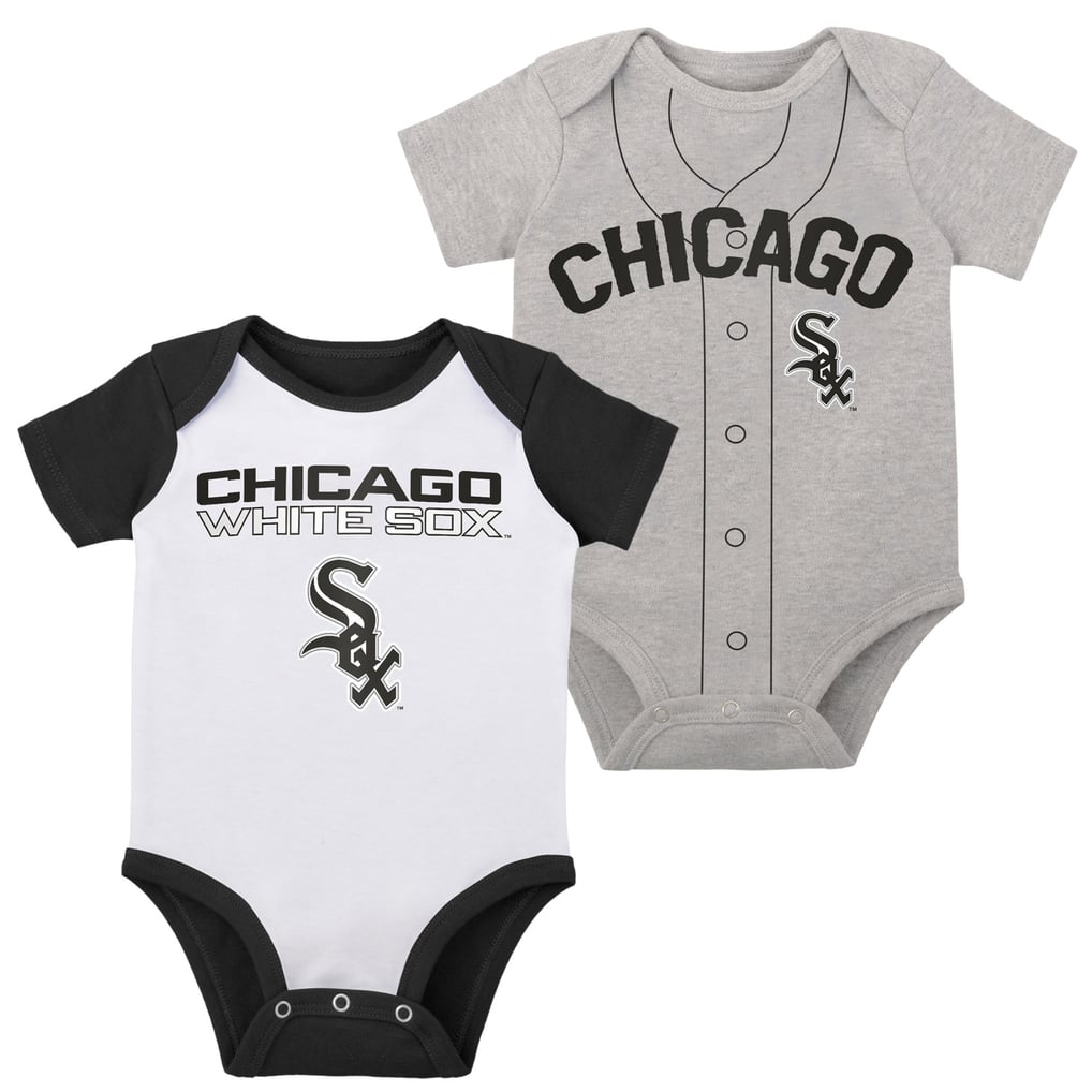 Chicago White Sox Infant Two-Pack Little Slugger Bodysuit Set - White/Heather Gray