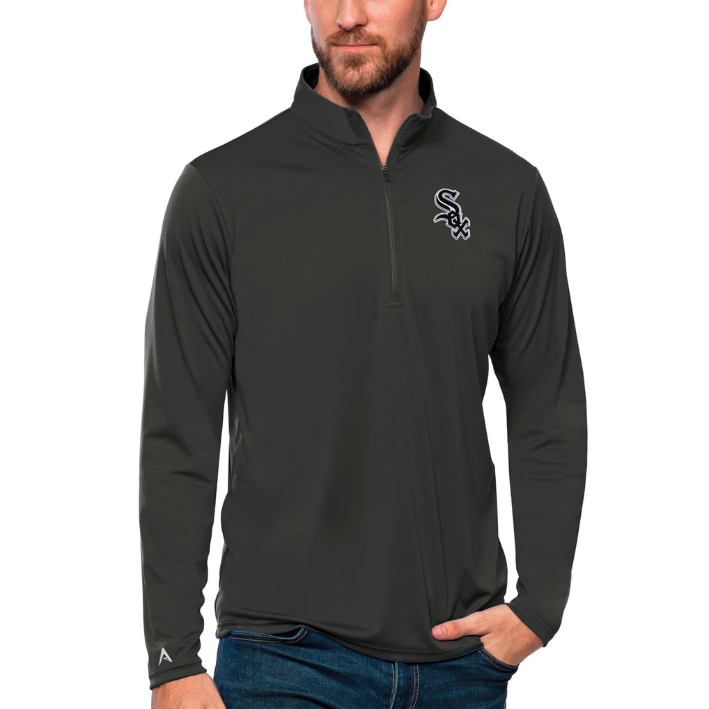 Chicago White Sox Antigua Tribute Quarter-Zip Pullover Top - Charcoal