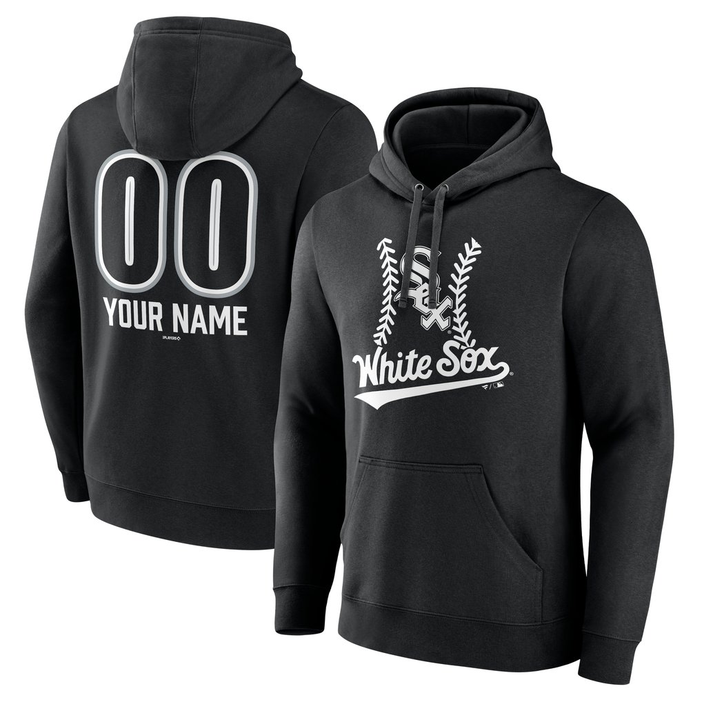  Chicago White Sox Personalized Name & Number Fastball Pullover Hoodie - Black