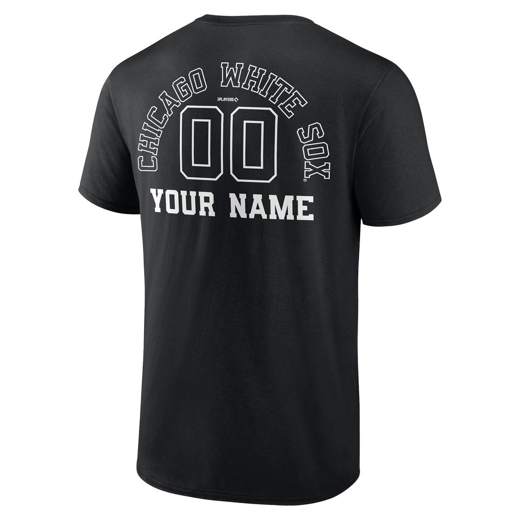Chicago White Sox Monochrome Personalized Name & Number T-Shirt - Black
