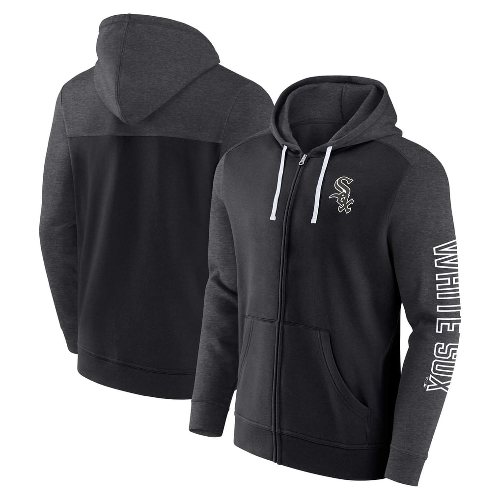 Chicago White Sox Fanatics Offensive Line Up Lightweight Full-Zip Hoodie - Black