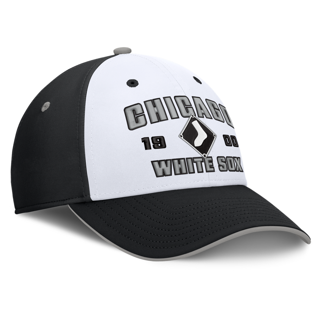 Chicago White Sox Fanatics Jammed Structured Flex Hat - Black/White