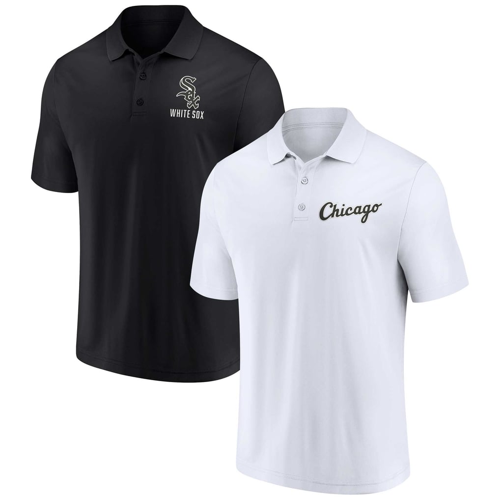 Chicago White Sox Fanatics Two-Pack Logo Lockup Polo Set - Black/White