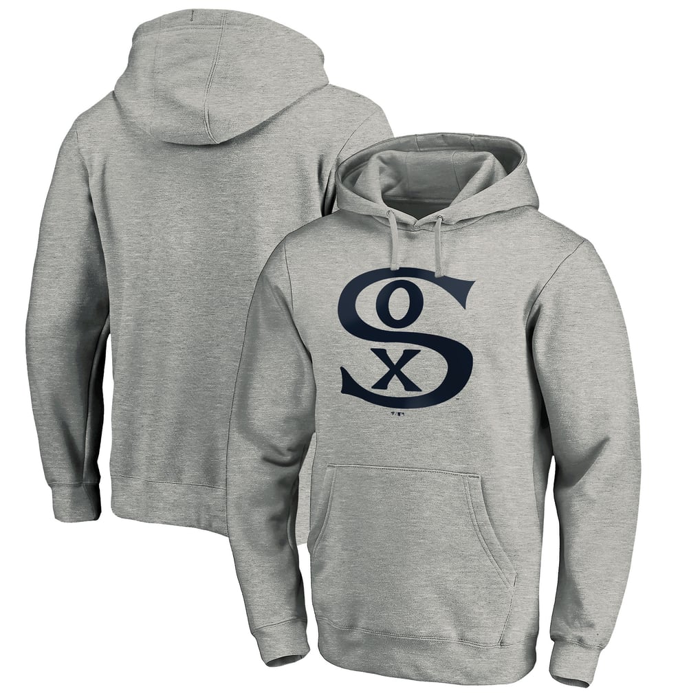 Chicago White Sox Cooperstown Collection Huntington Logo Fitted Pullover Hoodie - Heather Gray