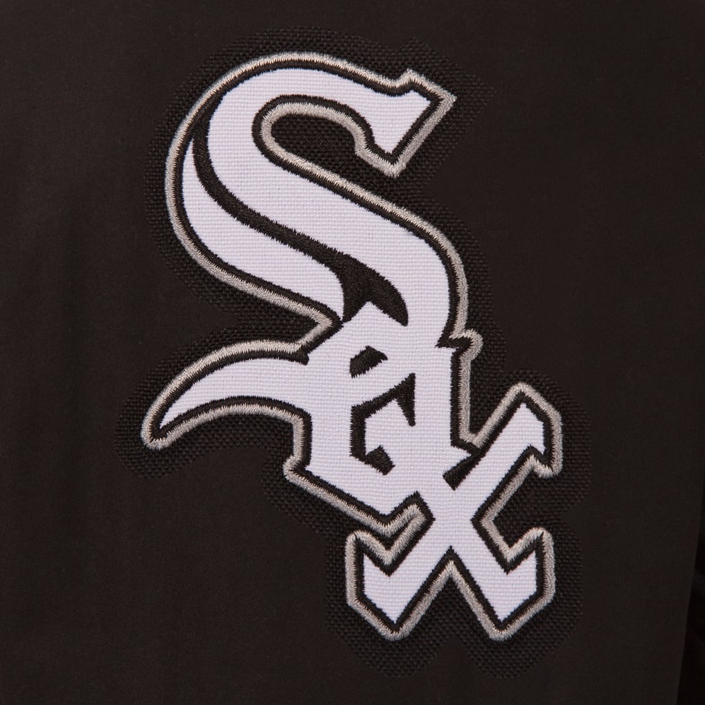 Chicago White Sox JH Design Wool & Leather Reversible Jacket - Black
