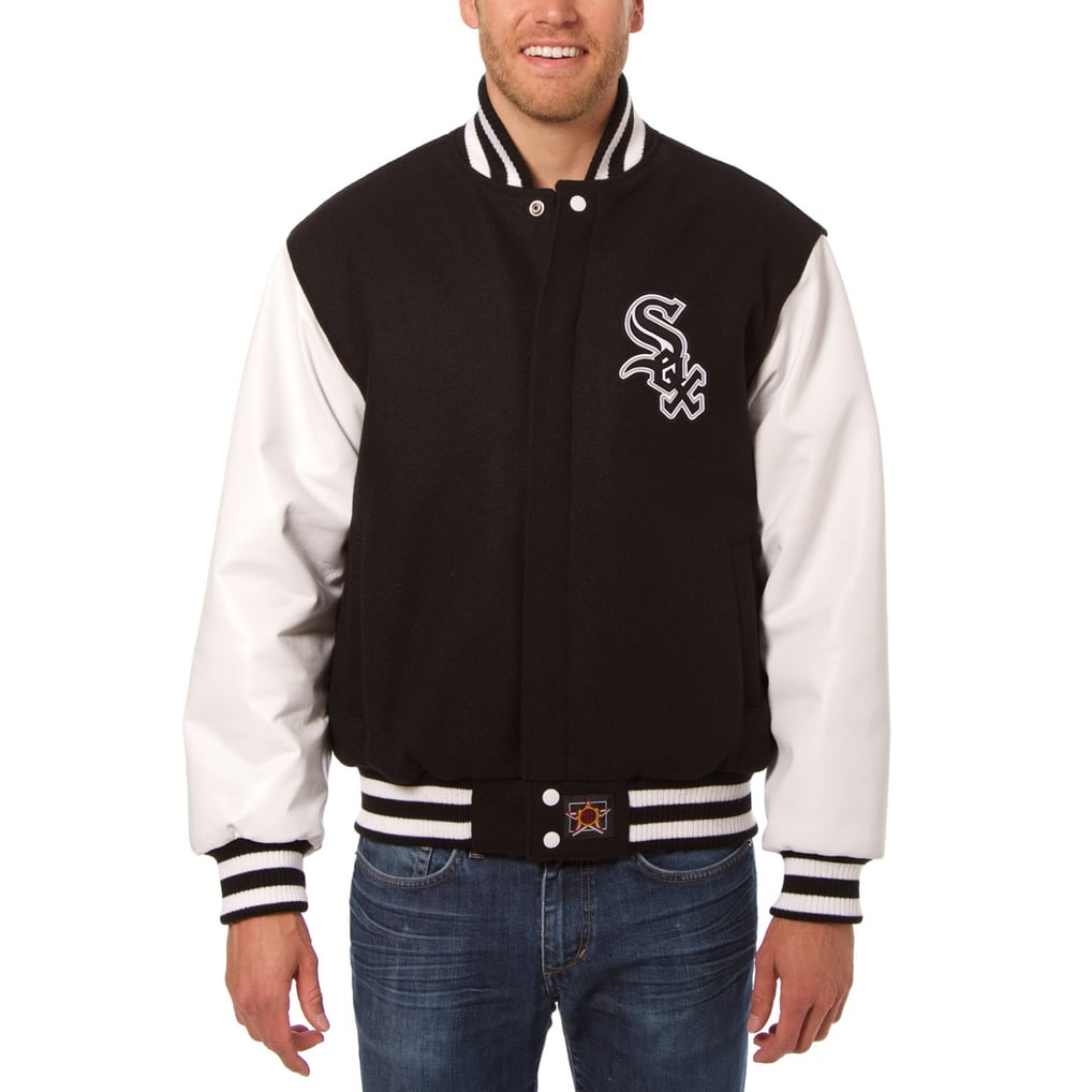 Chicago White Sox JH Design Big & Tall Wool & Leather Jacket - Black/White