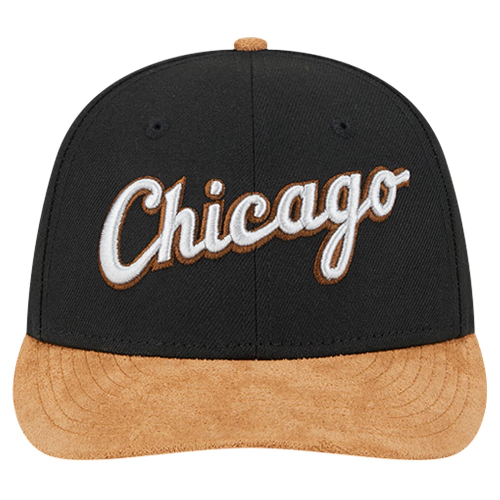 Chicago White Sox New Era Team Suede Visor Low Profile 59FIFTY Fitted Hat - Black