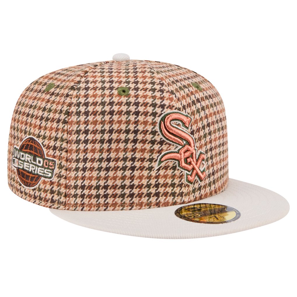 Chicago White Sox New Era Houndstooth 59FIFTY Fitted Hat - Brown