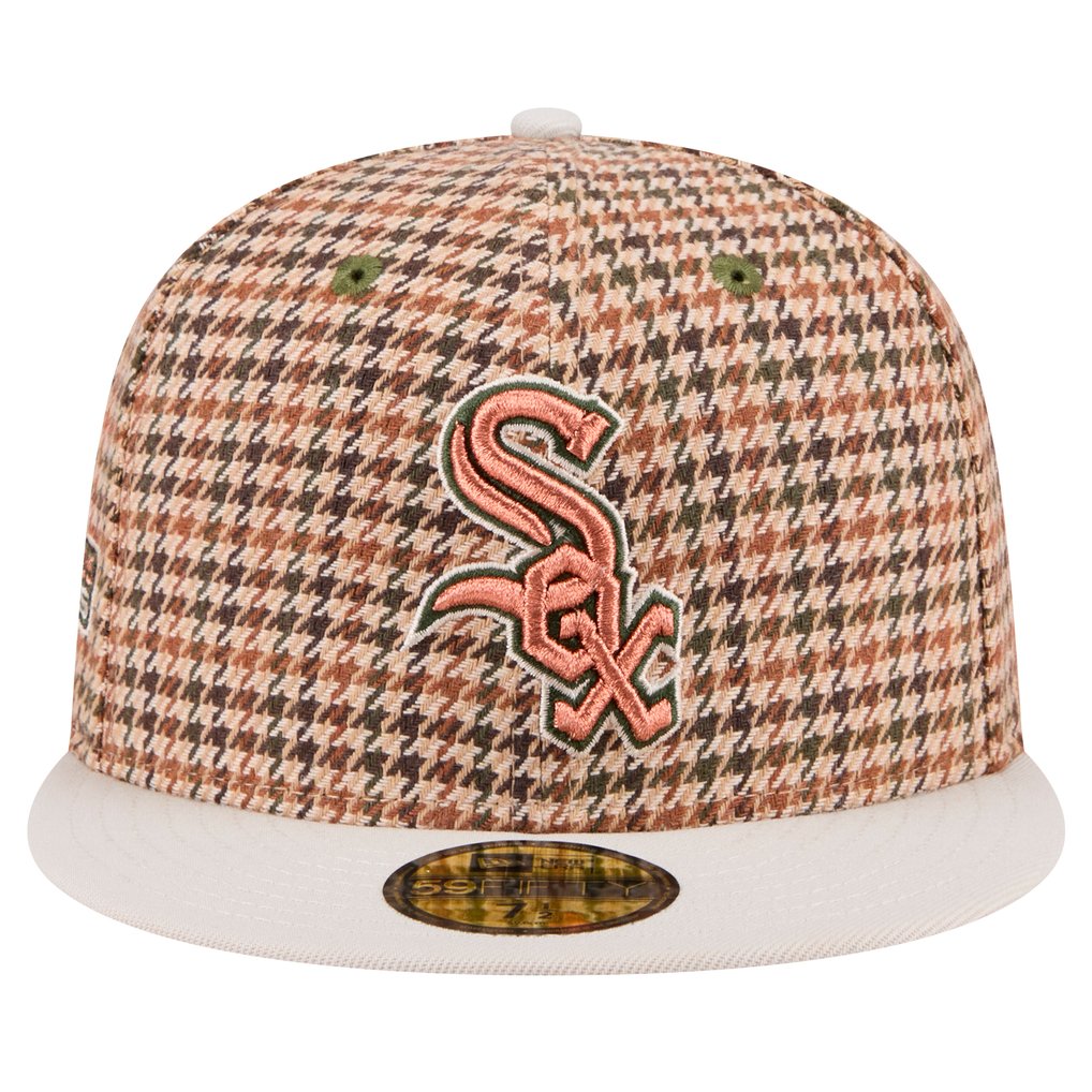 Chicago White Sox New Era Houndstooth 59FIFTY Fitted Hat - Brown