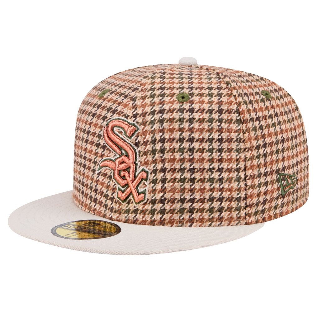 Chicago White Sox New Era Houndstooth 59FIFTY Fitted Hat - Brown