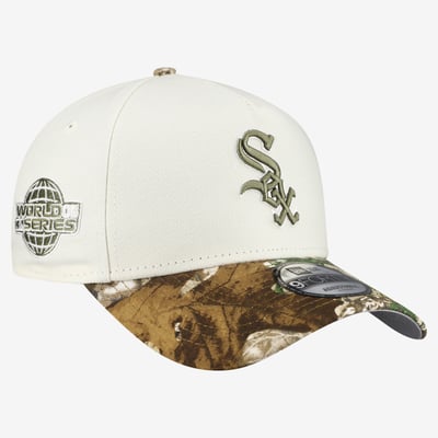 Chicago White Sox New Era 9FORTY A-Frame Adjustable Hat - Cream/Realtree Camo