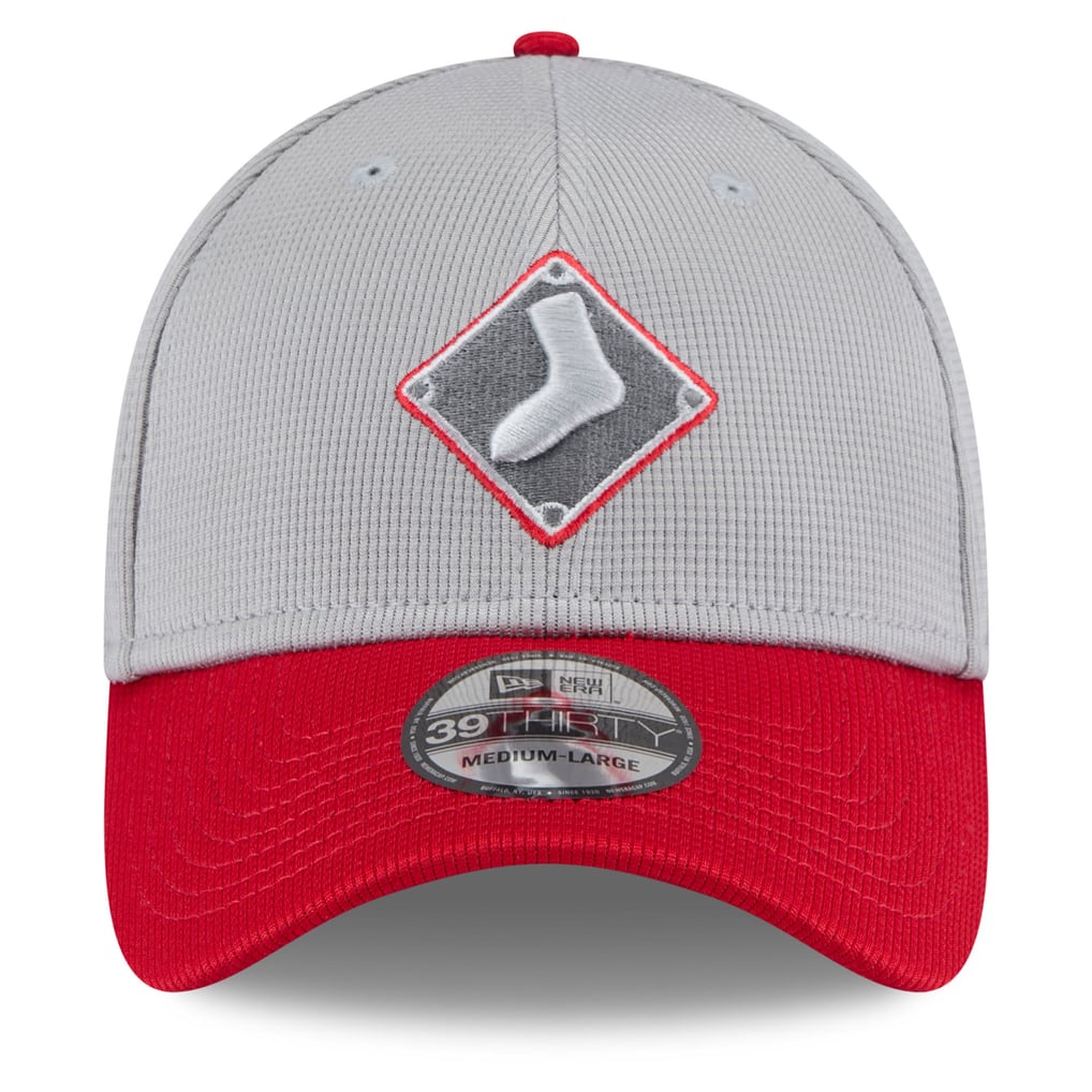  Chicago White Sox New Era 2025 Batting Practice 39THIRTY Flex Hat - Gray/Red