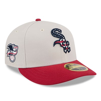  Chicago White Sox New Era 2024 Fourth of July Low Profile 59FIFTY Fitted Hat - Khaki/Red