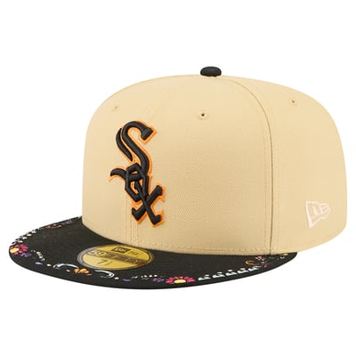 Chicago White Sox New Era Two-Tone Embroidered Visor 59FIFTY Fitted Hat - Light Beige