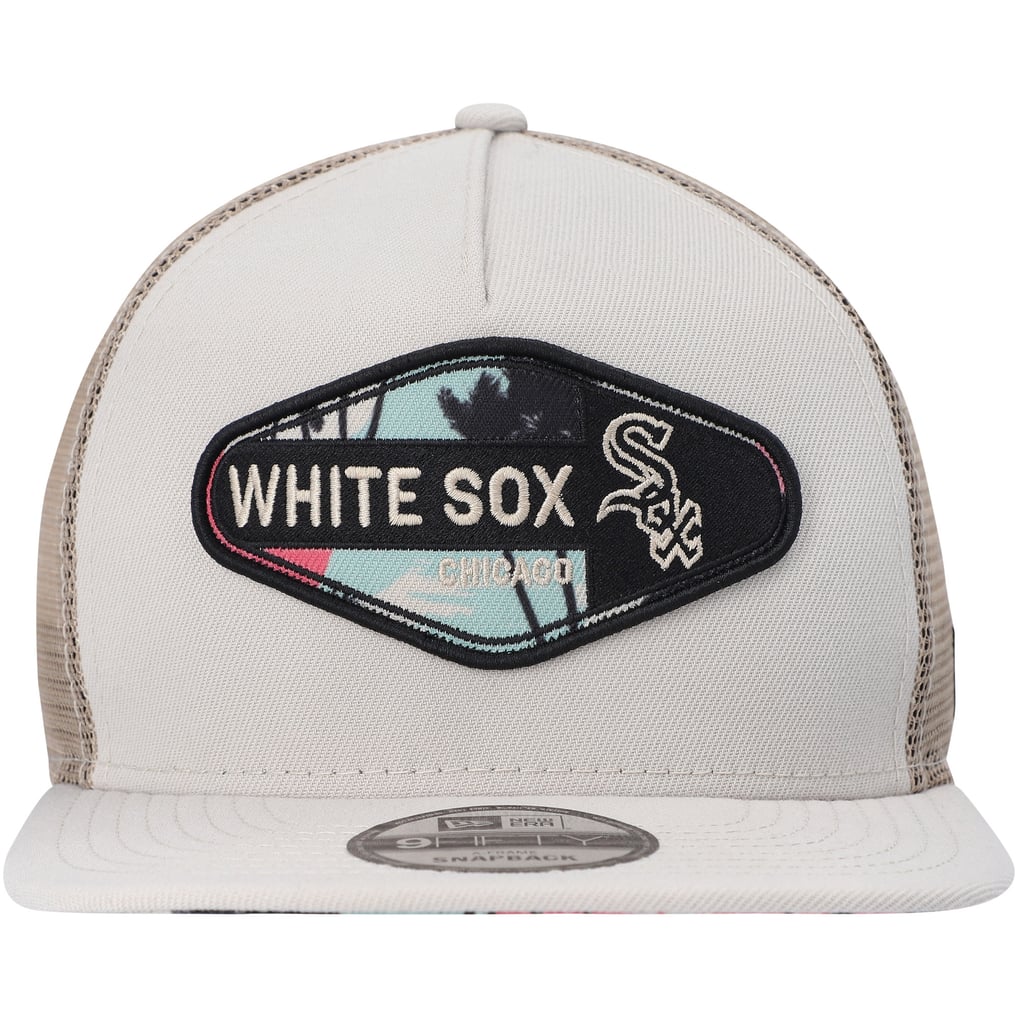 Chicago White Sox New Era Retro Beachin' Patch A-Frame Trucker 9FIFTY Snapback Hat - Natural