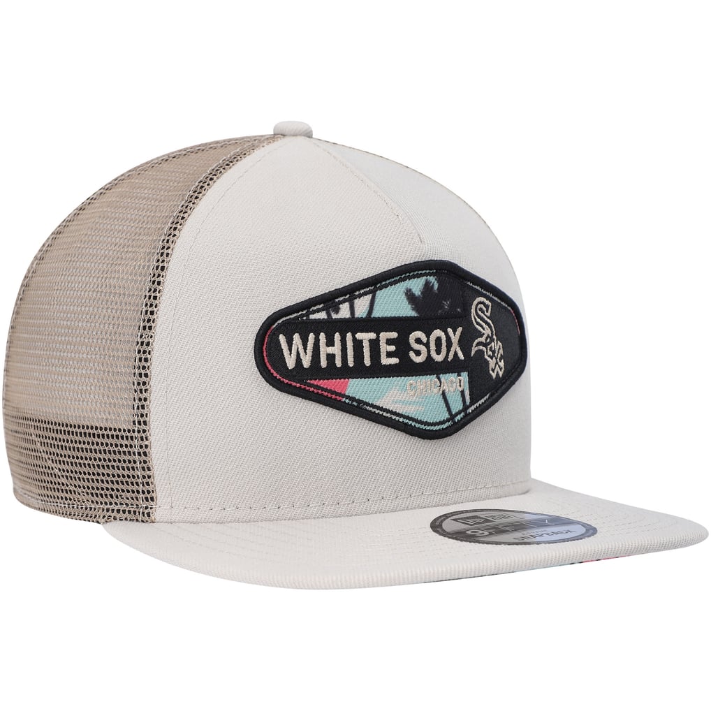 Chicago White Sox New Era Retro Beachin' Patch A-Frame Trucker 9FIFTY Snapback Hat - Natural
