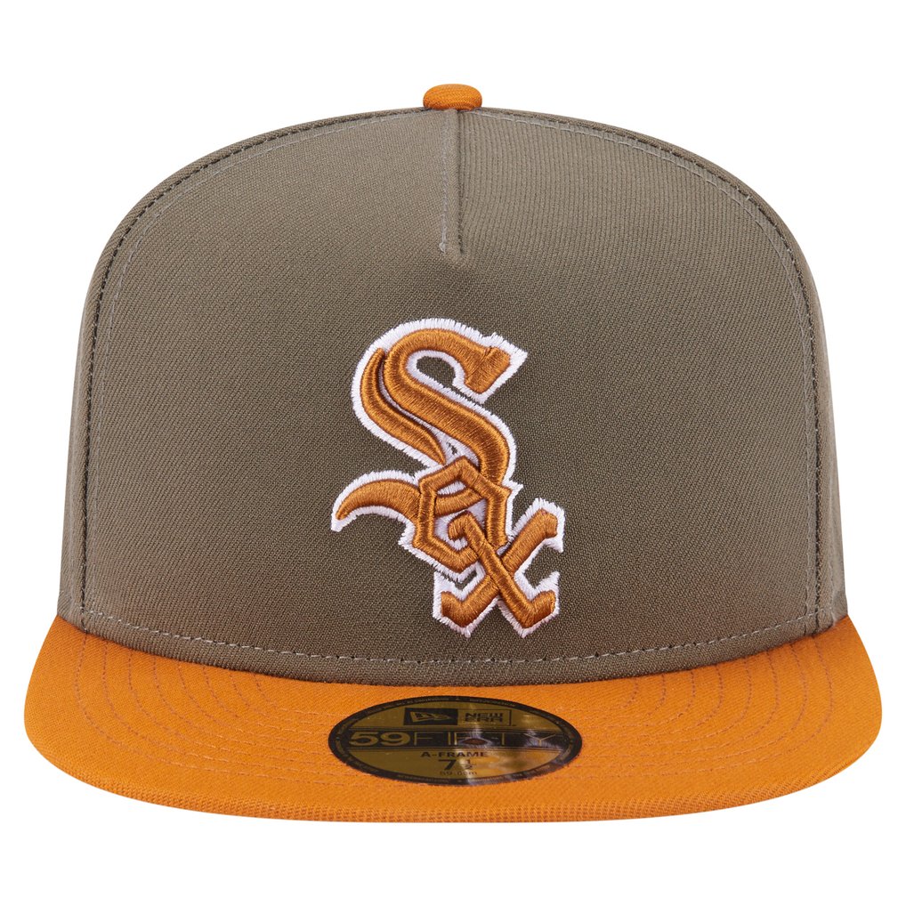 Chicago White Sox New Era Two-Tone Color Pack A-Frame 59FIFTY Fitted Hat - Olive/Orange