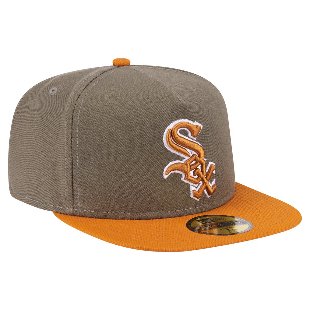Chicago White Sox New Era Two-Tone Color Pack A-Frame 59FIFTY Fitted Hat - Olive/Orange