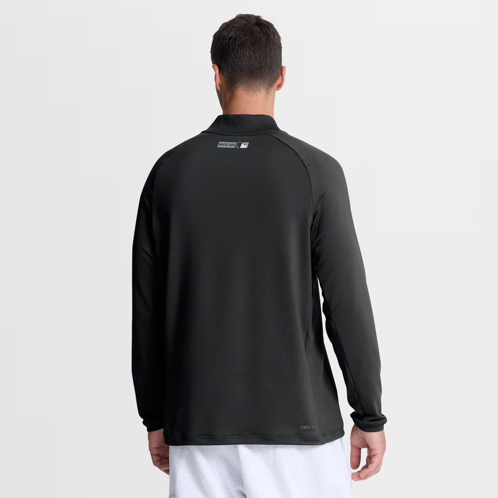 Chicago White Sox Nike Authentic Collection Dri-FIT Raglan Half-Zip Pullover - Black