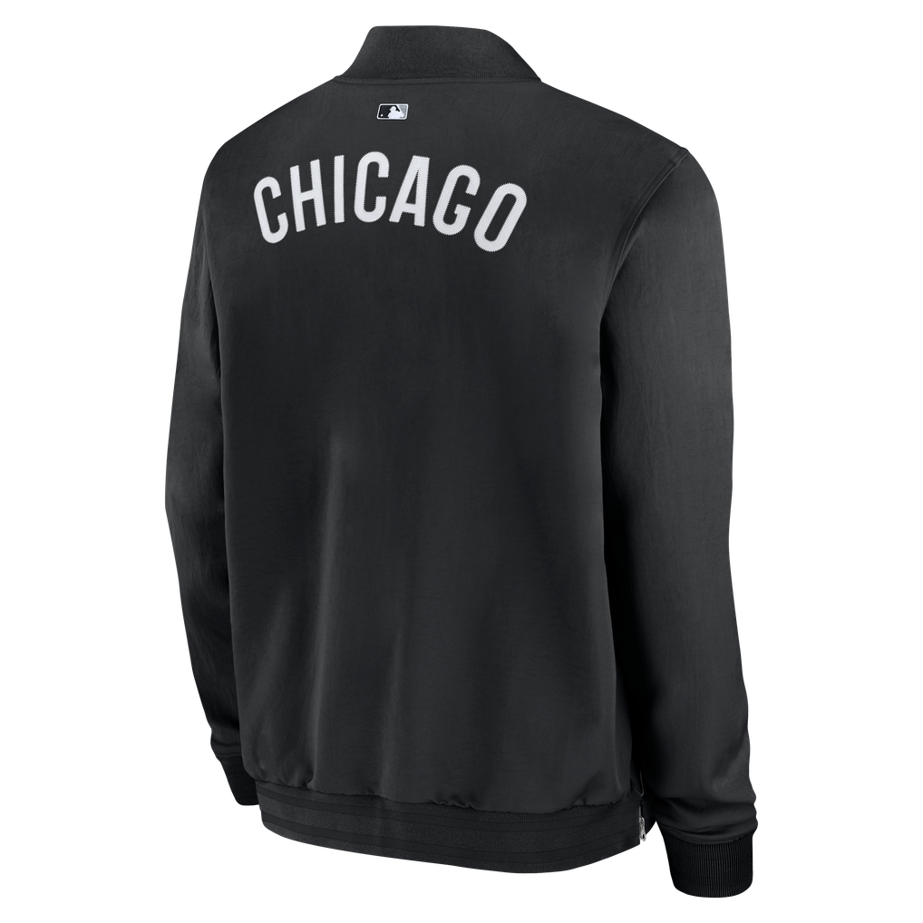 Chicago White Sox Nike Authentic Collection Dugout Relaxed Full-Zip Bomber Jacket - Black