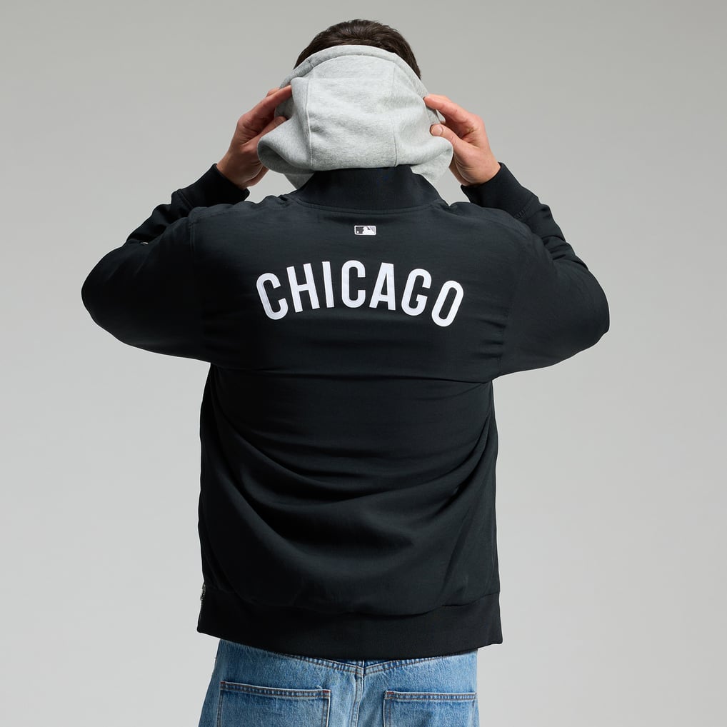 Chicago White Sox Nike Authentic Collection Dugout Relaxed Full-Zip Bomber Jacket - Black