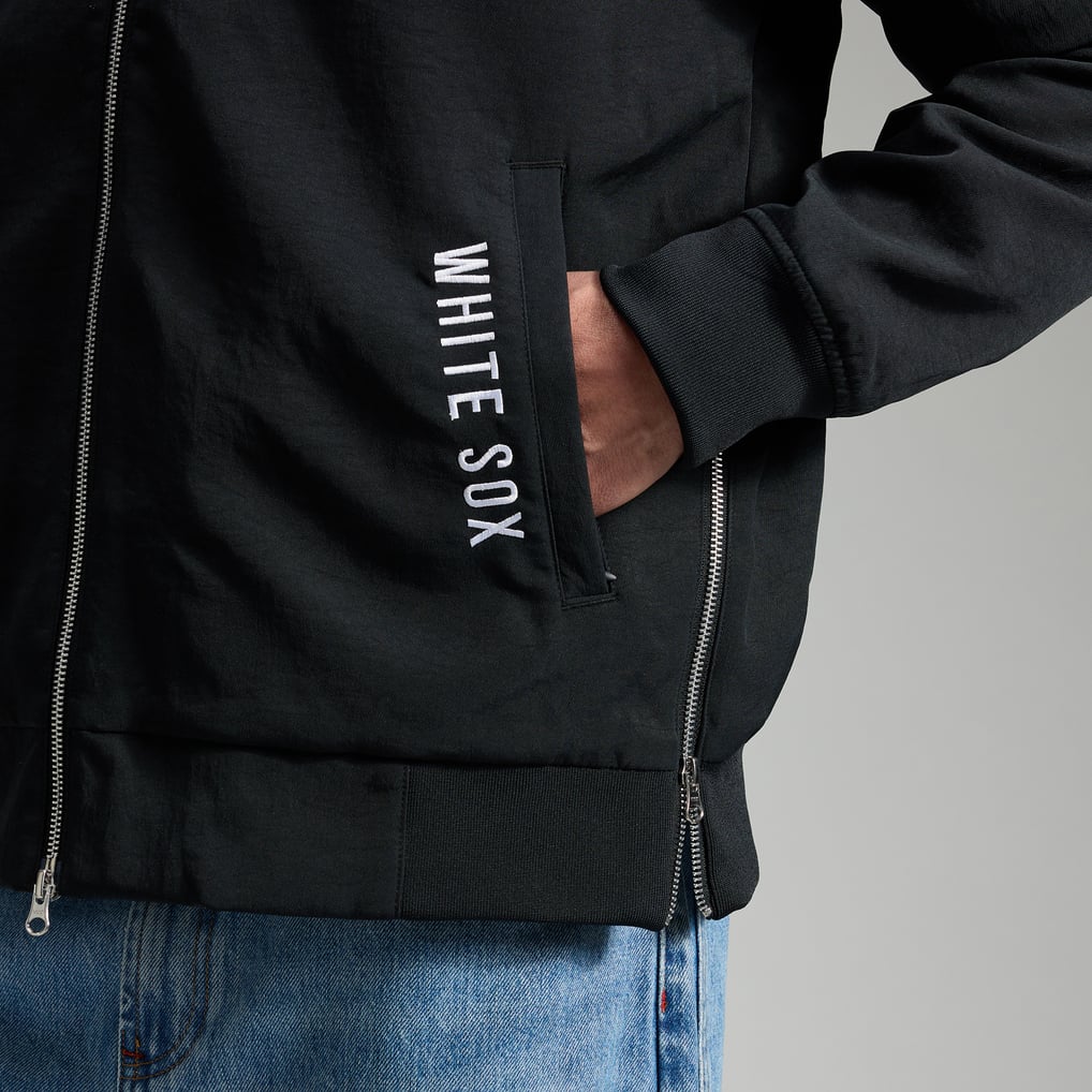 Chicago White Sox Nike Authentic Collection Dugout Relaxed Full-Zip Bomber Jacket - Black