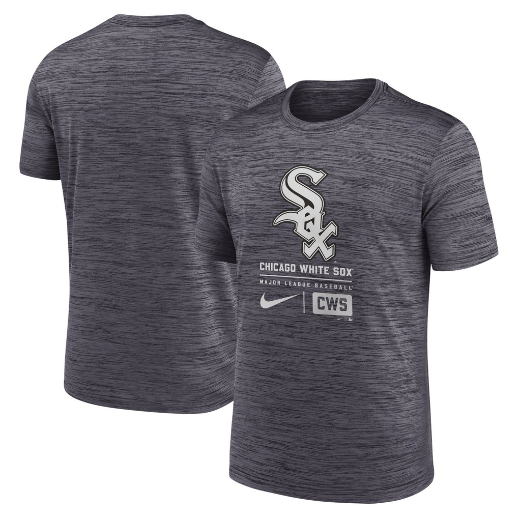 Chicago White Sox Nike Large Logo Velocity T-Shirt - Black