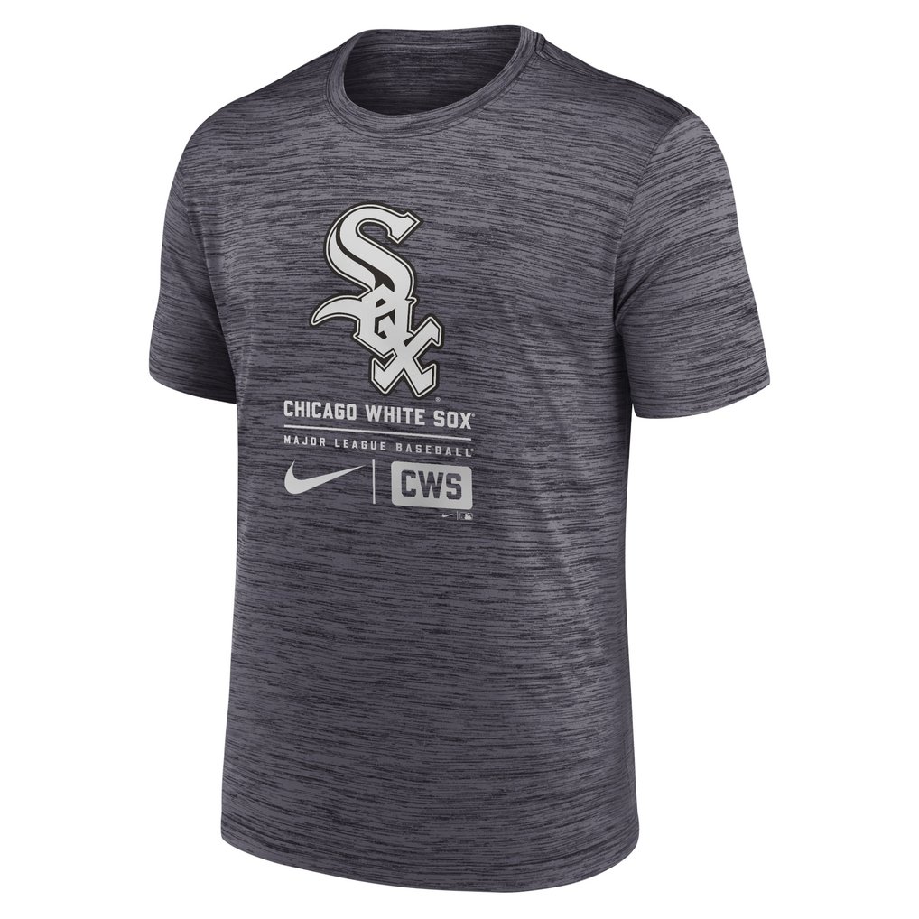 Chicago White Sox Nike Large Logo Velocity T-Shirt - Black