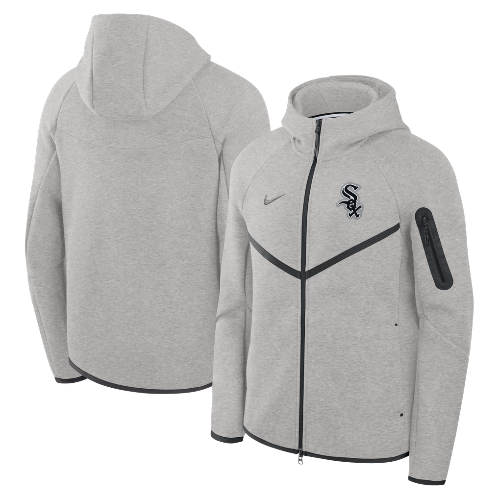 Chicago White Sox Nike Tech Fleece Raglan Full-Zip Windrunner Hoodie - Heather Gray