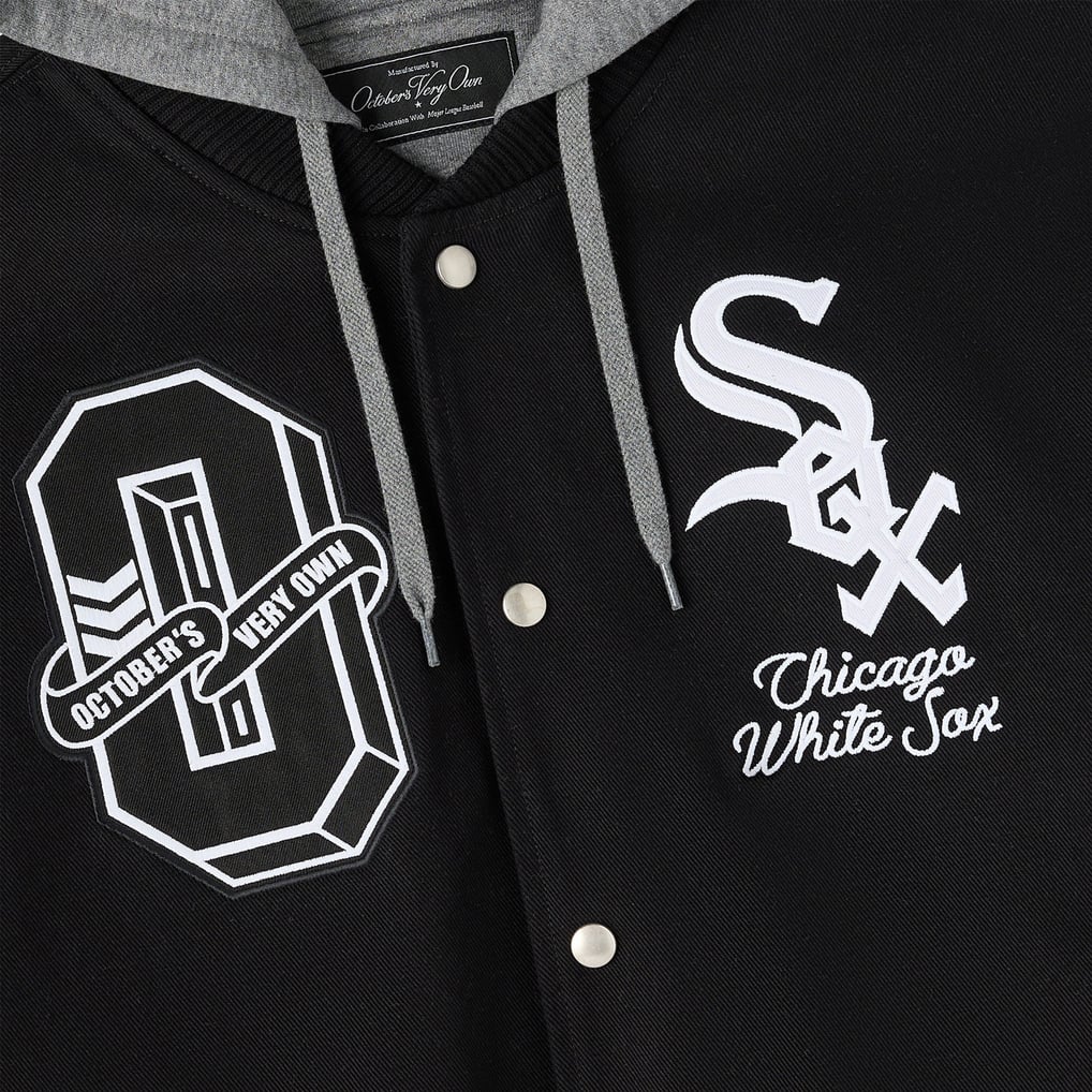 Chicago White Sox OVO x MLB Insulated Twill Full-Snap Bomber Jacket - Black