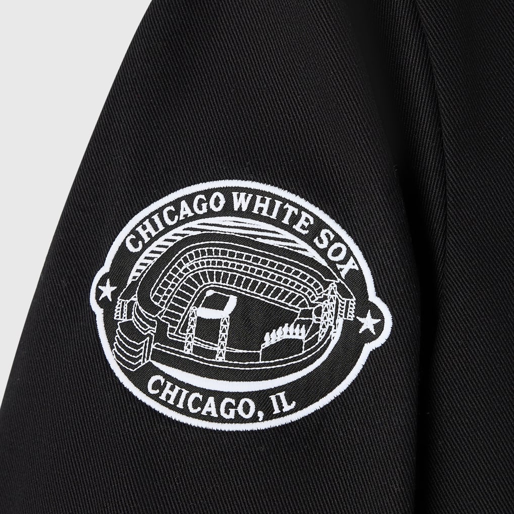 Chicago White Sox OVO x MLB Insulated Twill Full-Snap Bomber Jacket - Black