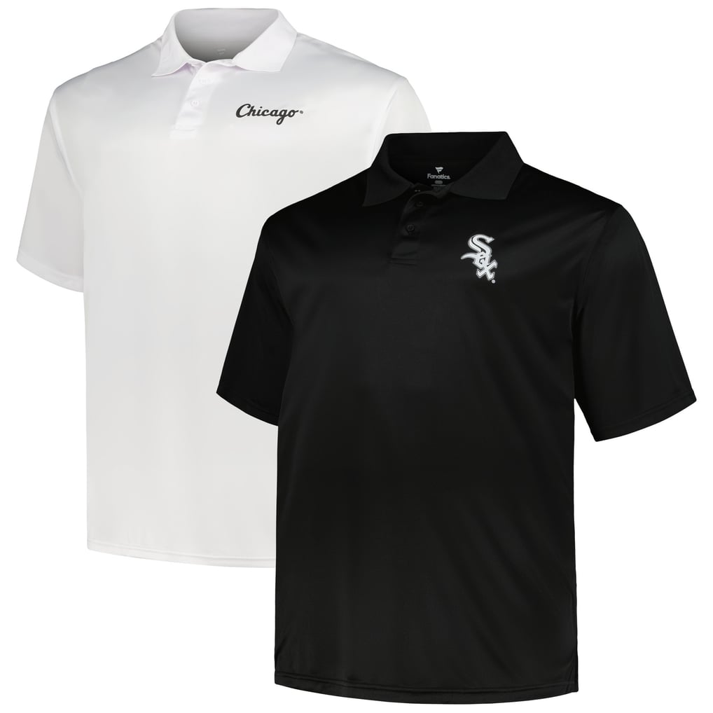 Chicago White Sox Profile Big & Tall Two-Pack Solid Polo Set - Black/White