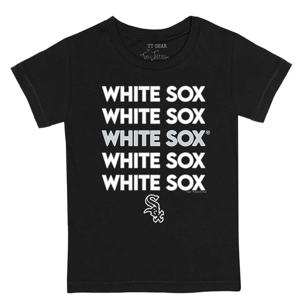 Chicago White Sox Tiny Turnip Toddler Stacked T-Shirt - Black