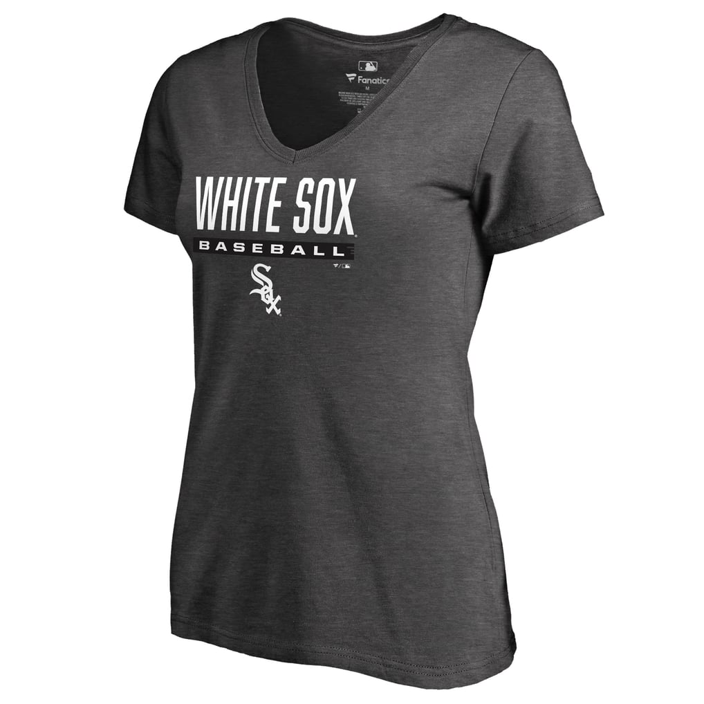 Chicago White Sox Women's Win Stripe V-Neck T-Shirt - Ash