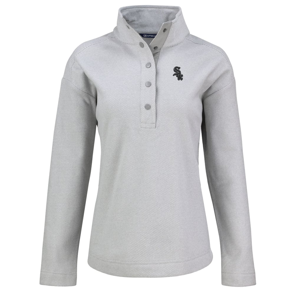 Chicago White Sox Cutter & Buck Women's Hunts Point Eco Half-Snap Jacket - Gray