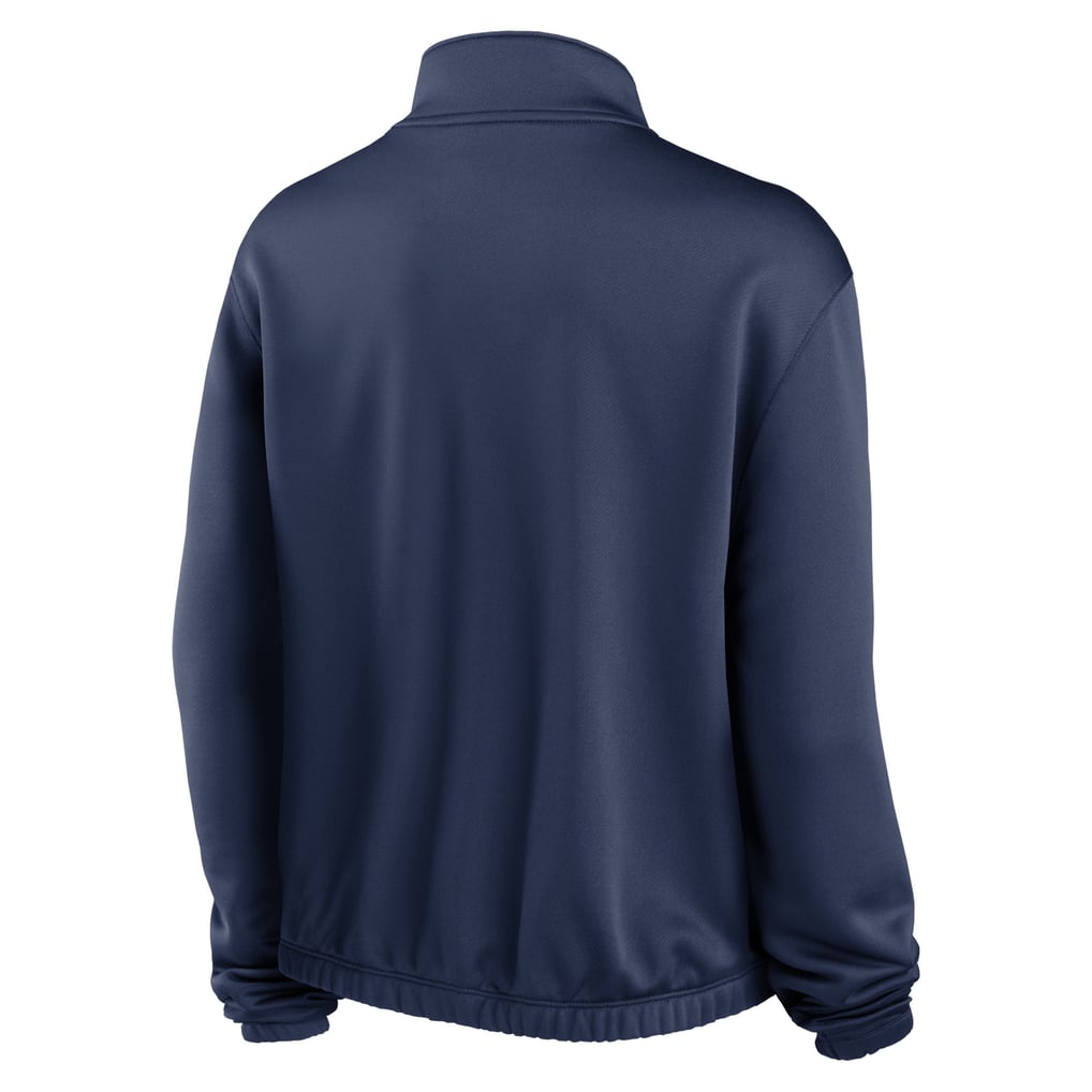 Chicago White Sox Nike Women's Rewind Splice Half-Zip Semi-Cropped Bubble Hem Sweatshirt - Navy