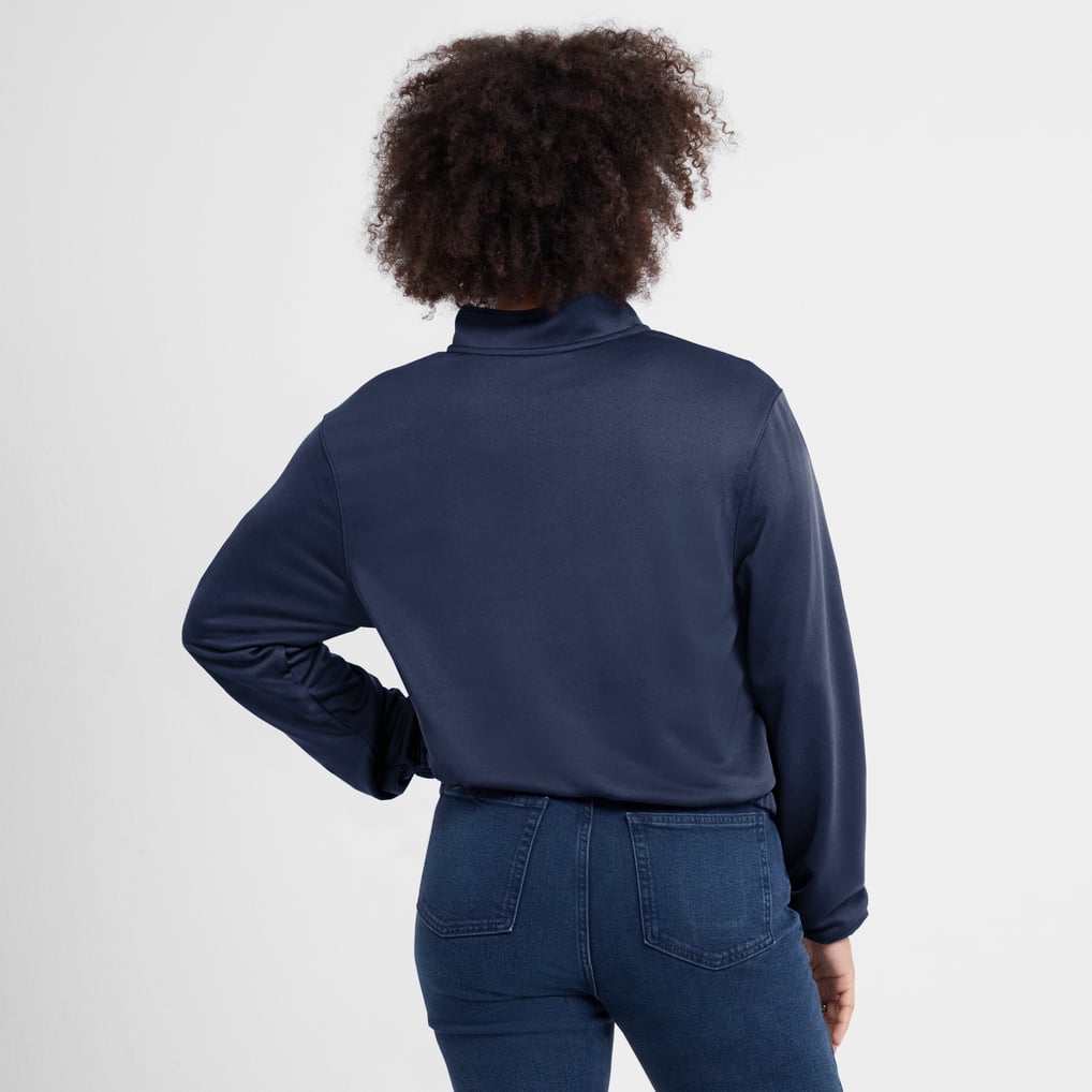 Chicago White Sox Nike Women's Rewind Splice Half-Zip Semi-Cropped Bubble Hem Sweatshirt - Navy
