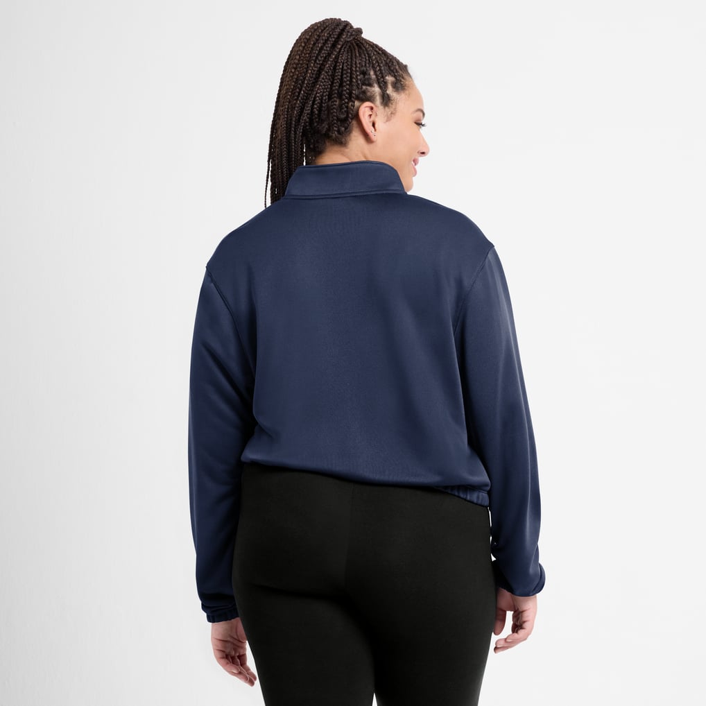 Chicago White Sox Nike Women's Rewind Splice Half-Zip Semi-Cropped Bubble Hem Sweatshirt - Navy
