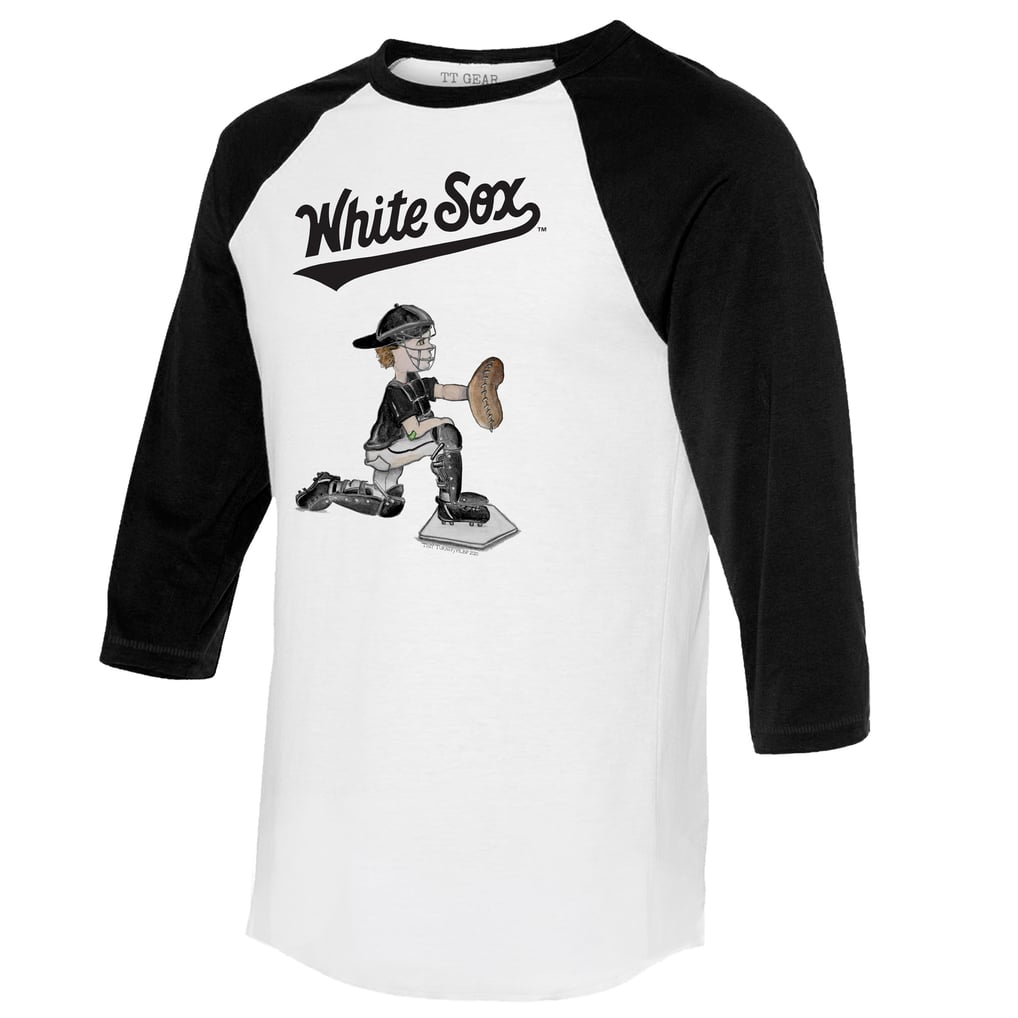 Chicago White Sox Tiny Turnip Women's Caleb 3/4-Sleeve Raglan T-Shirt - White/Black
