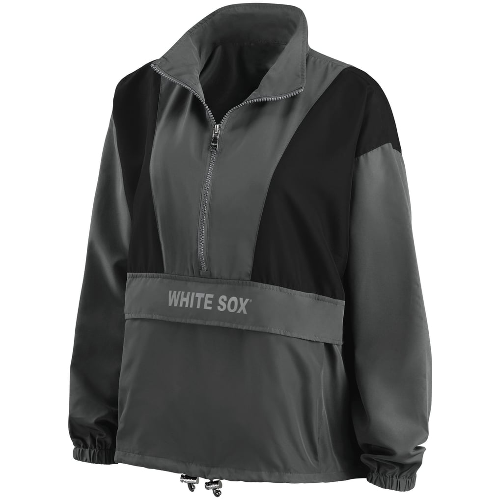 Chicago White Sox WEAR by Erin Andrews Women's Packable Half-Zip Jacket - Charcoal