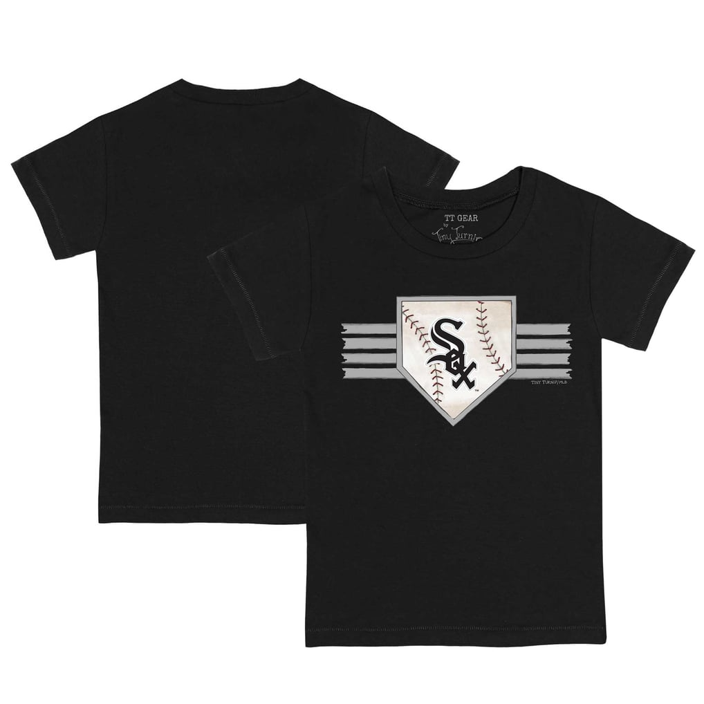 Chicago White Sox Tiny Turnip Youth Base Stripe T-Shirt - Black