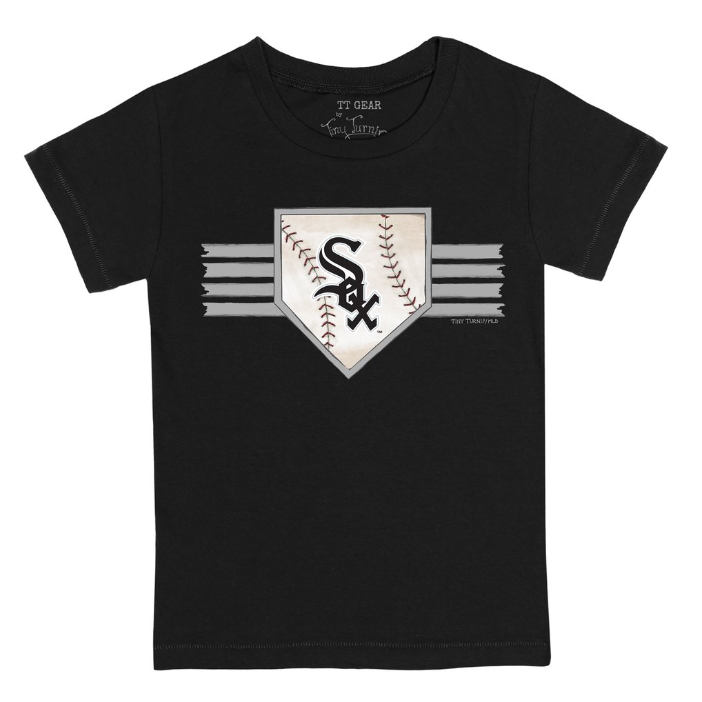 Chicago White Sox Tiny Turnip Youth Base Stripe T-Shirt - Black